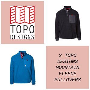 2 [TWO] TOPO DESIGNS MOUNTAIN FLEECE PULLOVERS